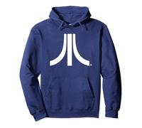 Atari White Logo Vintage 80s Gaming Retro Fun Style Felpa con Cappuccio