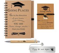 Atarvana 4pcs Graduation Gifts Class of 2026 for Him Her, Inspirational Graduates Present Set with 1pcs Motivational Spiral Notebook, Pen, Bracelet and Bookmark from Mom Dad