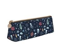 Atasc Astuccio per penne triangolari multicolore con scritta "Under The Sea Life", astuccio per cancelleria, astuccio per ufficio, Come mostrato, Taglia unica, Organizer per borse