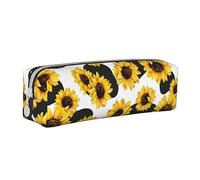 Atasc Astuccio portamatite con stampa di girasole e mucca bianca nera con cerniera durevole astuccio per matite scatola cancelleria organizer da scrivania, Come mostrato, Taglia unica, Organizer per