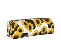 Atasc Astuccio portamatite con stampa di girasole e mucca bianca nera con cerniera durevole astuccio per matite scatola cancelleria organizer da scrivania, Come mostrato, Taglia unica, Organizer per
