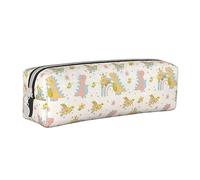 Atasc Dino Dreams - Astuccio in pelle con motivo floreale e arcobaleno bohémien, con cerniera metallica, astuccio da viaggio, grande capacità, per ragazze, ragazzi, donne e uomini, Come mostrato,