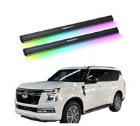 ATATKRT Pedane elettriche con luci compatibili con Nissan Patrol Y62 2022-2024, pedane laterali elettriche retrattili for camion e SUV, barre portapedane in alluminio resistenti