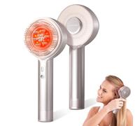 ATAUSD Massaggiatore elettrico 4 in 1 EMS per il cuoio capelluto, con applicatore di olio per capelli e spazzola wireless per capelli a luce rossa, massaggiatore per cuoio capelluto IPX7, impermeabile