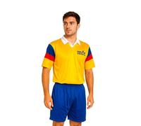 Ataviko Maglia e Short Calcio Mambo, Julian Ross Captain Oliver. Cartoni Animati Anni 80-90. Tessuto Sportivo Leggero e Traspirante (IT, Testo, XL, Regular, Regular, Giallo)