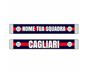 Ataviko Sciarpa Ultras Personalizzata Sciarpa tifoso/tifosi Cagliari stadio personalizzabile Sciarpe per Calcio, Basket, Pallavolo, Sport di squadra Sublimatico (150 x 25 cm)