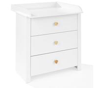 ATB - Comò Bianco Con Fasciatoio Removibile - MDF Di Alta Qualità - Cassetti Silenziosi - Mobile Per Neonati - Arredamento Cameretta - Design Moderno - Storage Neonato - Finitura Resistente - Facile D