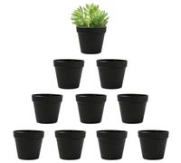 ATB-Foger 10 vasi da fiori in plastica, da 10 cm, piccoli, infrangibili, in plastica, rotondi, per tutti i giardini domestici, piante grasse