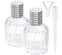 ATB-Foger Bottiglie spray ricaricabili per profumo, nebulizzatore in vetro vuoto, nebulizzatore di profumo in cristallo, arte ananas, flacone di profumo da 30 ml (tappo argento + imbuto + contagocce)