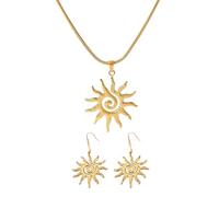 ATBUSS 1 Collana Ciondolo Sole E 1 Paio Di Orecchini, Ciondolo Girasole, Elee Collana Da Donna, Gioielli Decorativi Alla Moda.