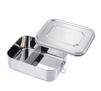 ATBUSS 1 set di contenitori per il pranzo in acciaio inox con divisori rimovibili, contenitore per il pranzo in metallo, per suddivisione sostenibile, a prova di perdite, contenitore per alimenti