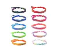 ATBUSS 10 Braccialetti Intrecciati Colorati dell'Amicizia per Bambine, Regolabili in Tessuto