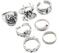 ATBUSS 13 Anelli di Serpente A Due Teste con Teschio, Anelli alla Moda in Stile Hip-Hop, Accessori per Anelli di Moda Personalizzati, Adatti per L'Uso Quotidiano, Scene di Feste.