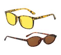 ATBUSS 2 Occhiali, Occhiali Anti-Luce Blu Retrò, Occhialis Per La Visione Notturna Antiriflesso, Adatti Per Uffici Di Computer, Scene Di Guida Notturna.