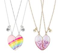ATBUSS 2 Paia di Collane d'Amore per Buoni Amici, Combinate per Simboleggiare L'Amicizia, Un Regalo di Amicizia, Comodo da Indossare, Adatto Ai Migliori Amici per Festeggiare I Loro Compleanni.