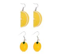 ATBUSS 2 Paia di Orecchini con Petali di Limone E Arancio, Divertenti Orecchini di Frutta, Stile Boho Estivo, Decorazioni per Feste in Spiaggia.