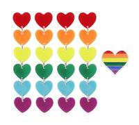 ATBUSS 2 Paia di Orecchini d'Amore Arcobaleno E 1 Spilla, Orecchini Ipoallergenici alla Moda, Distintivi Simpatici Cartoni Animati, Abbigliamento Quotidiano con Accessori.