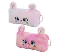 ATBUSS 2 Pezzi di Astuccio Peluche, Astuccio Gattino Carino, Scatola di Cancelleria per Bambini, Sacchetto di Immagazzinaggio Leggero di Grande capacità, Regali di Festa degli Studenti.