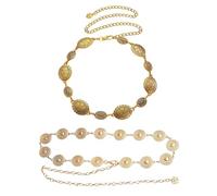 ATBUSS 2 Pezzi di Catene in Vita da Donna, Decorazioni Semplici E Versatili, Catene di Abbigliamento retrò Personalizzate, Adatte per Abiti, Jeans E Abiti Ombelicali.