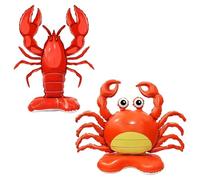 ATBUSS 2 Pezzi di Palloncini in Piedi, Granchio E Aragosta Palloncini con Base, Decorazioni di Scena del Partito, Cute Cartoon Puntelli Foto.