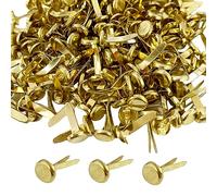 ATBUSS 220 pezzi macchina per spartiti Pin Sheet Pins, spilli divisi, chiusure in carta metallica, 8 x 17 mm, chiodi a testa tonda dorata, adatti per scrapbooking, carta da stampa a mano