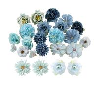 ATBUSS 24 fiori simulati blu, decorazione per la casa, set di fiori artificiali, decorazione per l'ambiente, per matrimoni, San Valentino.