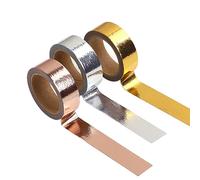 ATBUSS 3 rotoli di nastro di carta in lamina dorata, per decorazioni fai da te, scrapbooking, buste, journaling (tre colori)