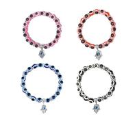 ATBUSS 4 Pezzi di Braccialetti per Occhi del Diavolo, Braccialetti con Perline per Occhi Azzurri, Accessori per Perline, Braccialetti per Coppie, Accessori Moda.