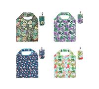ATBUSS 4 sacchetti per la spesa pieghevoli, riutilizzabili, borse per la spesa portatili, sacchetti regalo impermeabili per lo shopping, per l'uso quotidiano, Piccola Margherita, Fiore Verde, Vento