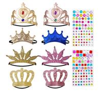 ATBUSS 8 Kit per La Creazione di Corone per Bambini E 2 Adesivi, Copricapo Fai-da-Te Fatto A Mano, Materiali Artistici Creativi, Decorazione della enitore-Figlio.