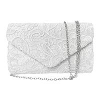 ATBUSS Borsa in Pizzo Multifunzionale - Pochette, Tracolla Rimovibile, Messenger per Fiori - Adatta per Cene e Ricevimenti (Bianco)