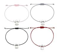 ATBUSS Braccialetti Intrecciati da 4 Pezzi per Angioletti, Braccialetti Creativi Regolabili, Regali per Il Primo Giorno di Scuola, Regali per Ragazze.