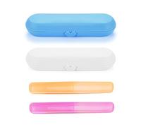 ATBUSS Confezione da 4 organizer per spazzolini da viaggio, portaspazzolino elettrico e riutilizzabile, 2 stili, 1 blu, 1 bianco, 21x7x4.5CM, Beauty case