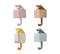 ATBUSS Confezione da 4 Simpatici Ganci Autoadesivi per Animali Domestici - Creativi per Gatti, Senza Foratura, Adatti per Appendere Chiavi, Cappotti e Cappelli