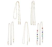 ATBUSS Confezione da 5 collane per occhiali da sole vintage con perle e perle, per occhiali da sole, occhiali da lettura, occhiali da lettura, Diversi colori., Länge 70 cm