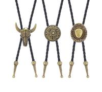 ATBUSS Cravatta da Ragazzo Occidentale da 3 Pezzi, Cravatta da Cappello da Ragazzo retrò, Catena Regolabile per Cravatta Poirot, Accessori per Costumi da Rodeo.