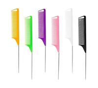ATBUSS Pettine Professionale, 6 Pezzi, Fibra di Carbonio, Acciaio Inossidabile, Rosa, Viola, Verde Erba, Giallo, Nero, Bianco, Unisex, Parrucchieri Professionisti e Appassionati di Acconciature
