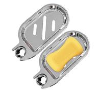 ATBUSS Portasapone a Binario Scorrevole Con Coperchio in Silicone Antiscivolo, ABS, Doccia, Scavato, per Tubi da 22 mm