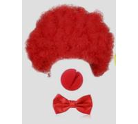 ATBUSS Set da Clown da 4 Pezzi con Parrucca Rossa, Guanti per Fascia per Il Naso, Oggetti di Scena per Giochi di Ruolo E Decorazioni per Spettacoli Teatrali.