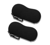 ATBUSS Set di 2 custodie per occhiali, organizer da sole, pratica cerniera, sottile, con clip per cintura, adatto a tutti gli occhiali (nero), Nero , Taglia unica
