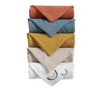 ATBUSS Set di 5 Piccoli Asciugamani in Crespa per Bambini, Bavaglini per Neonati, Asciugamano per Garza Multiuso, Super Morbido in Cotone Unisex