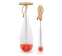 ATDDO 2 Pezzi Scovolino Bottiglie Compatibile con Sodastream Bottiglie, Lungo Pulisci Bottiglie di Vetro, Spazzola per Bottiglie Collo Stretto Biberon
