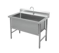 Atduglanix Lavello da Cucina Professionale in Acciaio Inossidabile a Vasca Singola for Lavanderia for Ristorante, Officina for Lavaggio Esterno e Interno (Size : 120x60x80cm/47.2x23.6x31.4in)