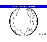 ATE 03.0137-0462.2 Kit ganasce freno per FIAT,FORD
