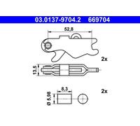 ATE 03.0137-9704.2 Kit accessori, Ganasce freno stazionamento per MAYBACH,MERCED