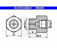 ATE 03.3510-0054.1 Adattatore, Tubazione freno