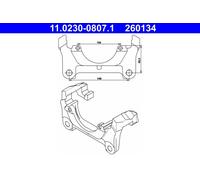Supporto, pinza freno ATE 11.0230-0807.1