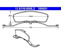Molla, pinza freno ATE 11.8116-0006.2