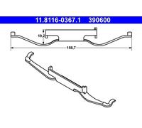 ATE Molla pinza freno 11.8116-0367.1 per VW Multivan/Transporter T5 (2003-2015)