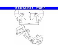 Supporto, pinza freno ATE 11.8170-0530.1